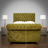 Cambridge Chesterfield Large Scroll Sleigh Style Bed