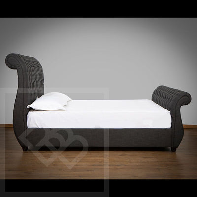 Swann Curved Chesterfield Sleigh Style Bed