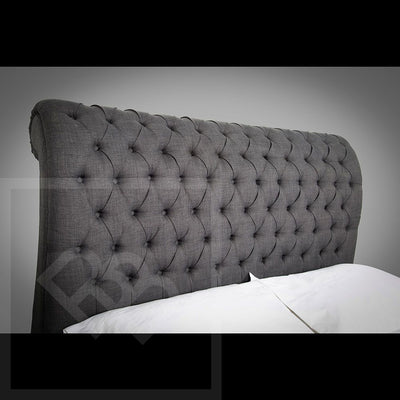 Swann Curved Chesterfield Sleigh Style Bed
