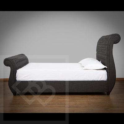 Swann Curved Chesterfield Sleigh Style Bed