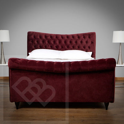 Trafalagar Low Curve Chesterfield Sleigh Style Bed